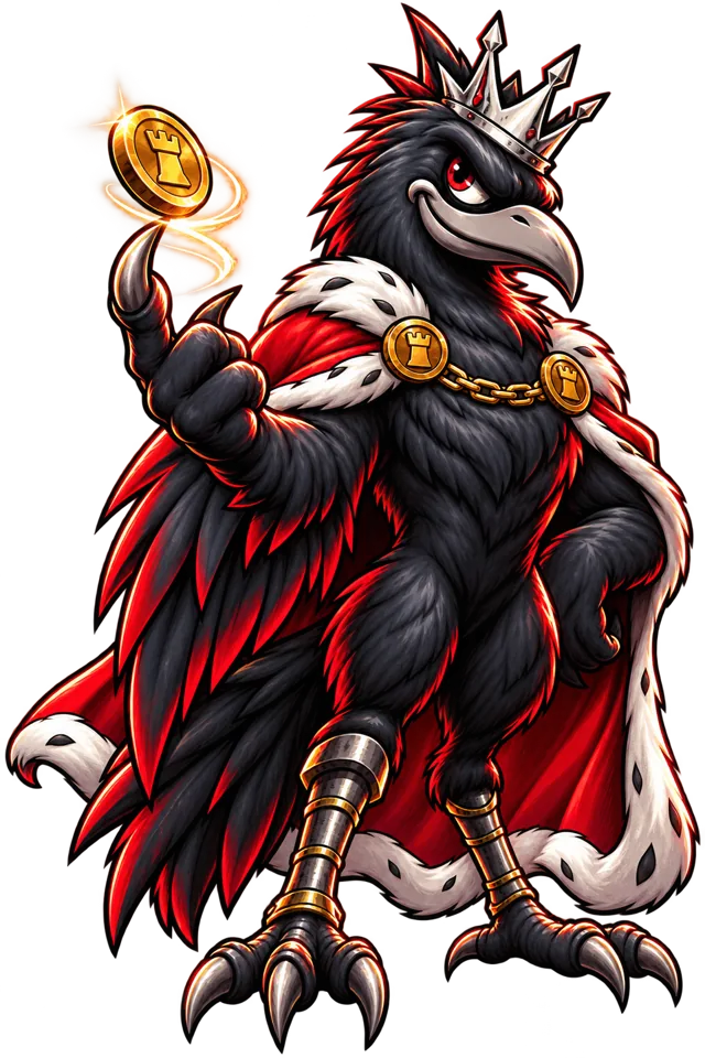 The RoyalRook raven king mascot